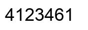 Number 4123461 black image