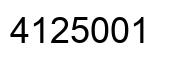 Number 4125001 black image