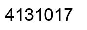 Number 4131017 black image