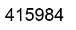 Number 415984 black image
