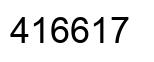 Number 416617 black image