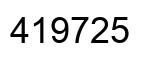 Number 419725 black image