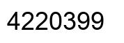 Number 4220399 black image