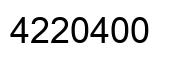 Number 4220400 black image
