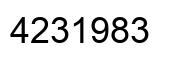 Number 4231983 black image