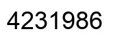 Number 4231986 black image