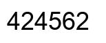 Number 424562 black image