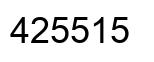 Number 425515 black image