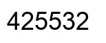 Number 425532 black image