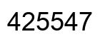Number 425547 black image