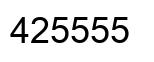 Number 425555 black image