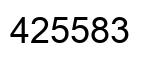Number 425583 black image