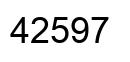 Number 42597 black image