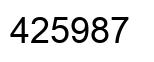 Número 425987 imagen negro