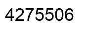 Number 4275506 black image