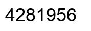 Number 4281956 black image