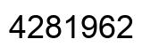 Number 4281962 black image