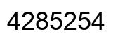 Number 4285254 black image