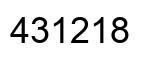 Number 431218 black image