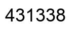 Number 431338 black image