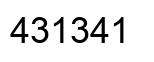 Number 431341 black image