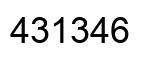 Number 431346 black image