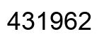 Number 431962 black image
