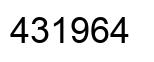 Number 431964 black image