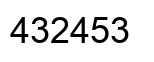 Number 432453 black image