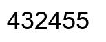 Number 432455 black image