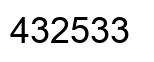 Number 432533 black image