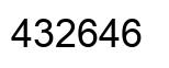 Number 432646 black image