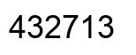 Number 432713 black image