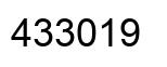 Number 433019 black image