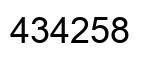 Number 434258 black image