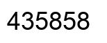 Number 435858 black image