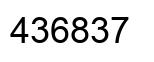 Number 436837 black image