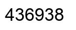 Number 436938 black image
