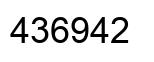 Number 436942 black image
