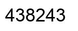 Number 438243 black image