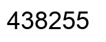 Number 438255 black image
