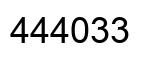 Number 444033 black image