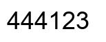 Number 444123 black image