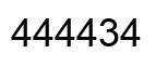 Number 444434 black image