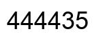 Number 444435 black image