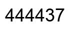 Number 444437 black image