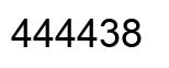 Number 444438 black image
