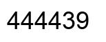 Number 444439 black image