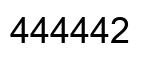 Number 444442 black image