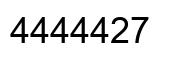 Number 4444427 black image
